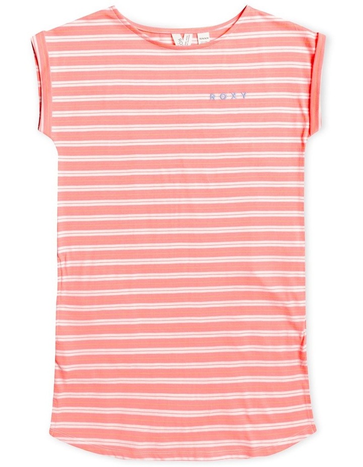 Running Love Girls Short Sleeve Tee Dress Salmon Rose Beaching