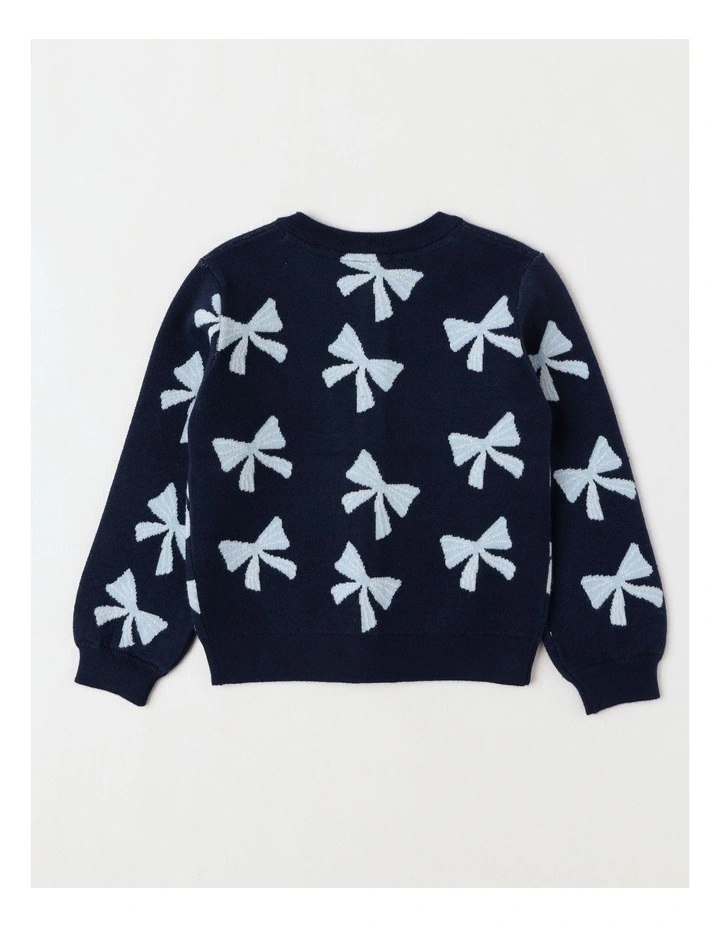 Knit Cardigan in Navy image 3