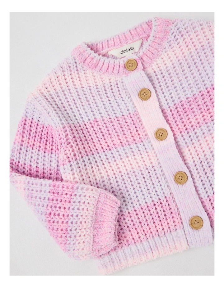Chunky Chenille Cardigan in Pastel Ombre image 2