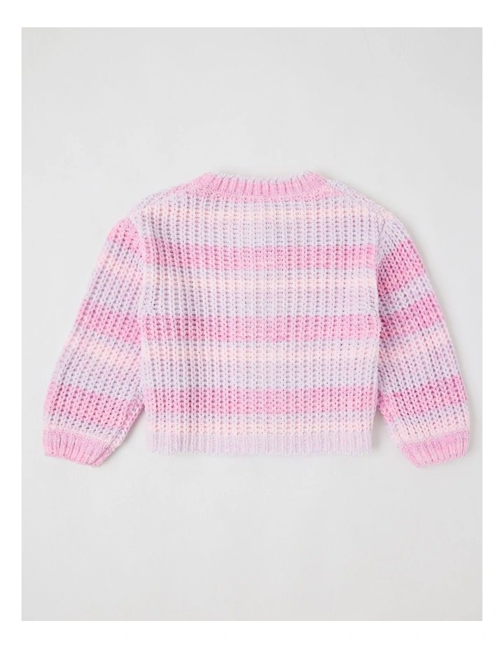 Chunky Chenille Cardigan in Pastel Ombre image 3