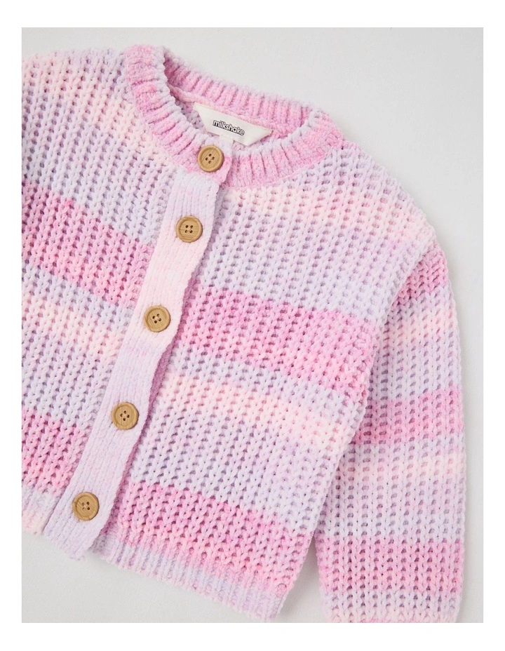 Chunky Chenille Cardigan in Pastel Ombre image 4