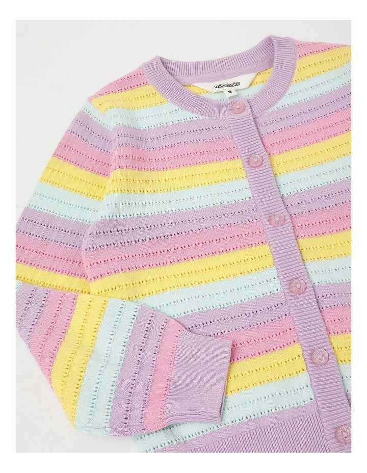 Summer Cardigan With Wavy Stripes in Rainbow image 4