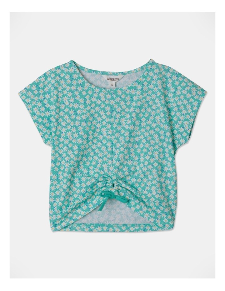 Tie Front Cropped Tee In Mint