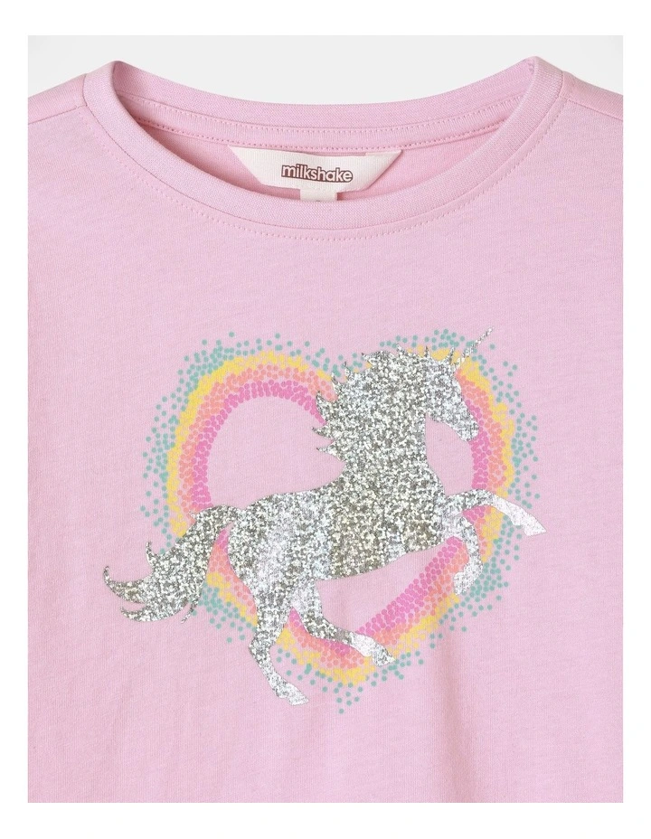 Essential Unicorn Heart Long Sleeve Tee in Pink image 2