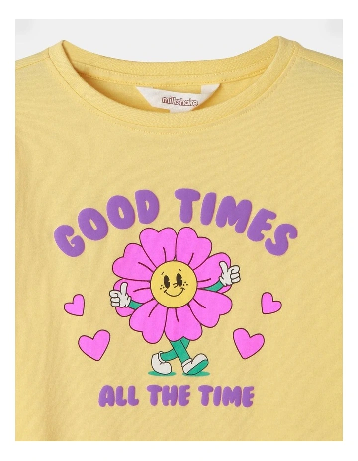 Essential Good Times Flower Long Sleeve Tee in Yellow image 2