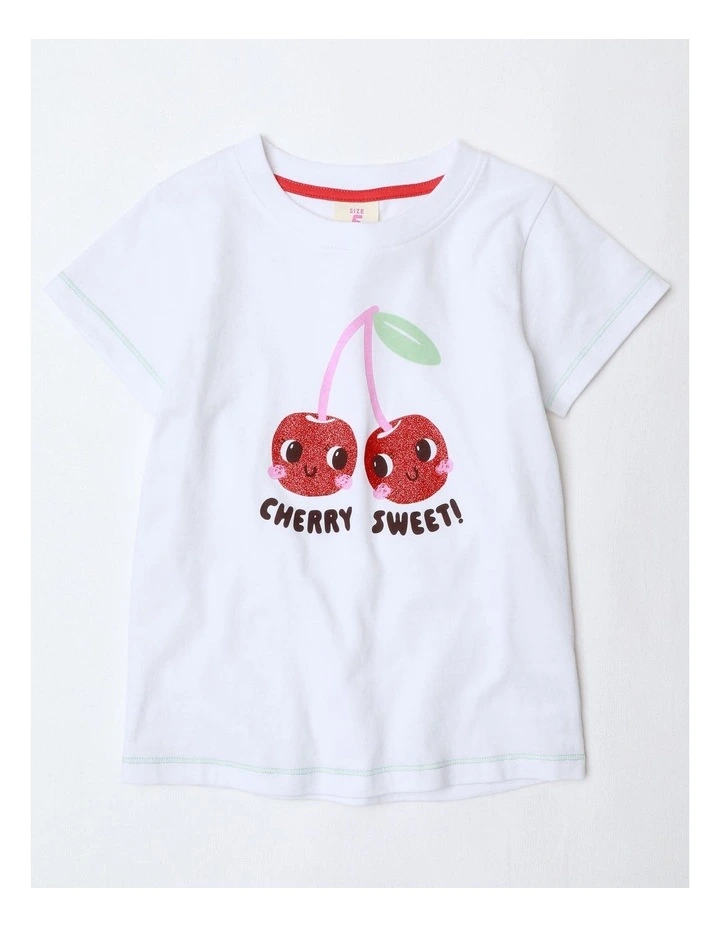 Essentials Print Tee in White image 1