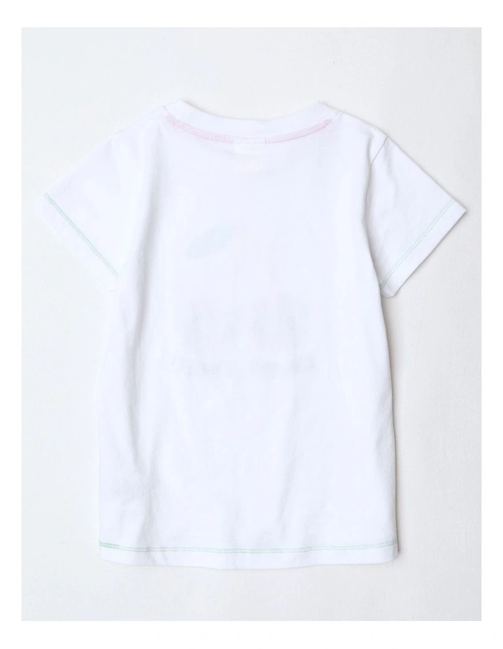Essentials Print Tee in White image 3