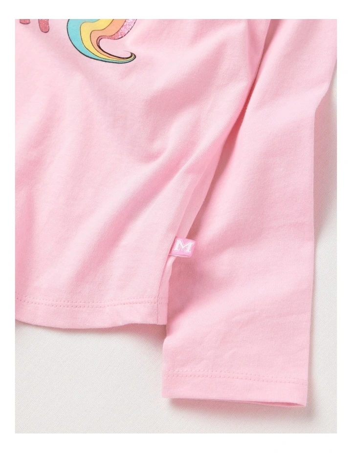 Essentials Long Sleeve Tee in Pink Unicorn image 4