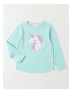 Essentials Long Sleeve Tee in Blue Unicorn