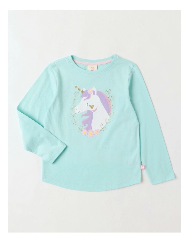 Essentials Long Sleeve Tee in Blue Unicorn image 1