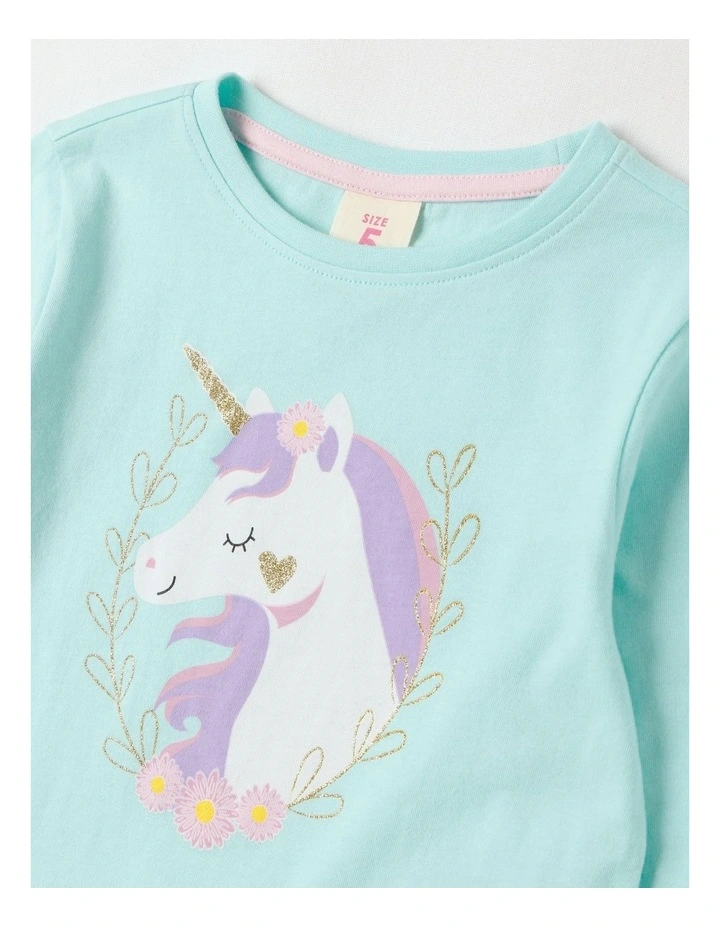 Essentials Long Sleeve Tee in Blue Unicorn image 2