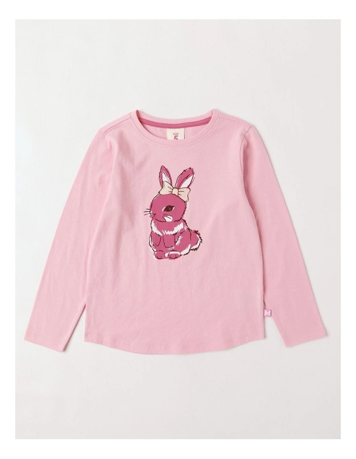 Essentials Long Sleeve Tee in Pink Bunny image 1