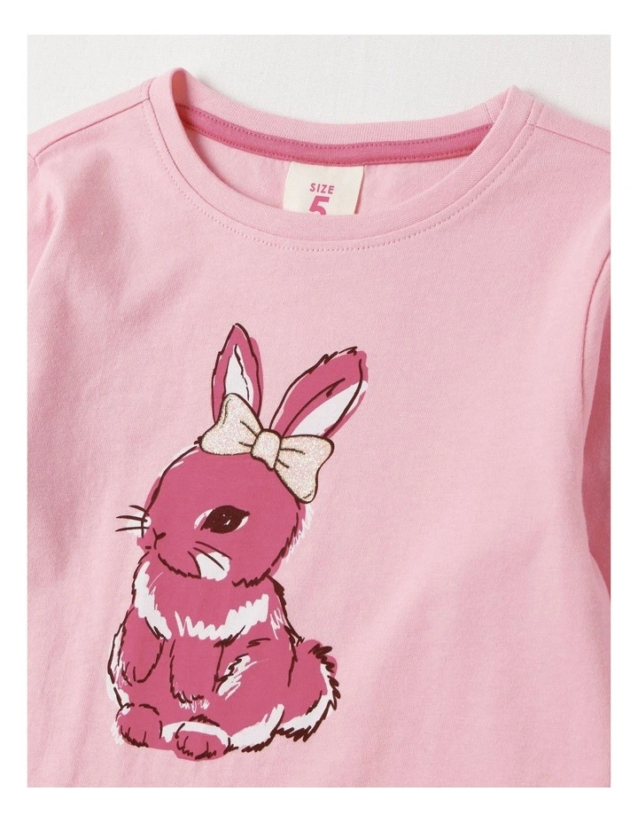 Essentials Long Sleeve Tee in Pink Bunny image 2