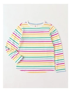 Essentils Long Sleeve Tee in Rainbow Stripe