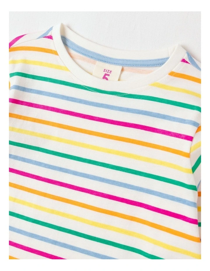 Essentils Long Sleeve Tee in Rainbow Stripe image 2