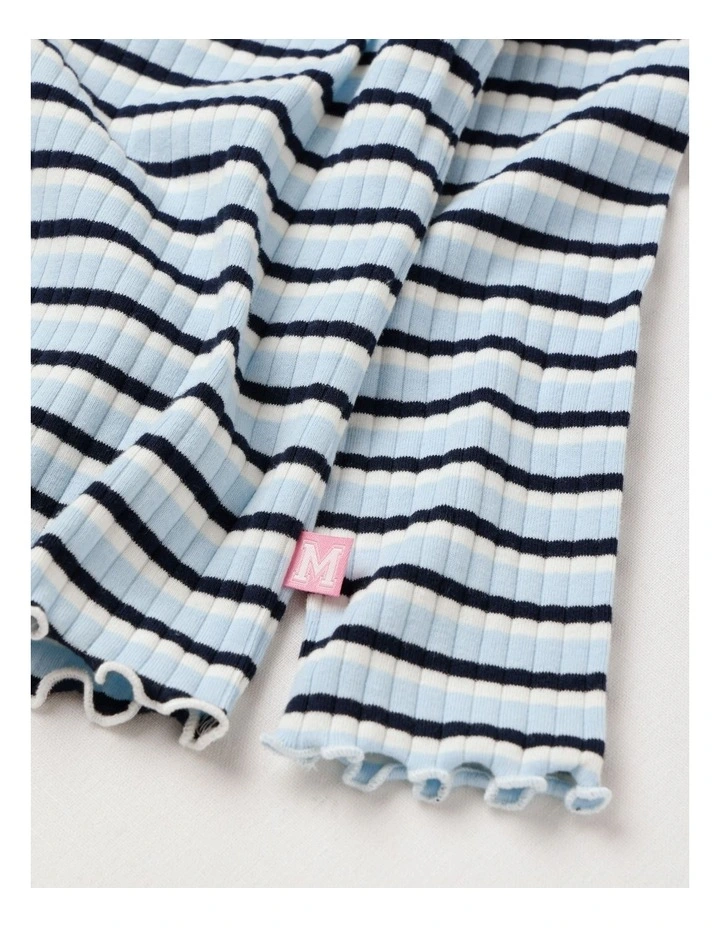 Essentials Long Sleeve Rib Tee in Blue Stripe image 4