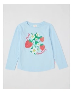 Essentials Long Sleeve Tee in Strawberry Light Blue