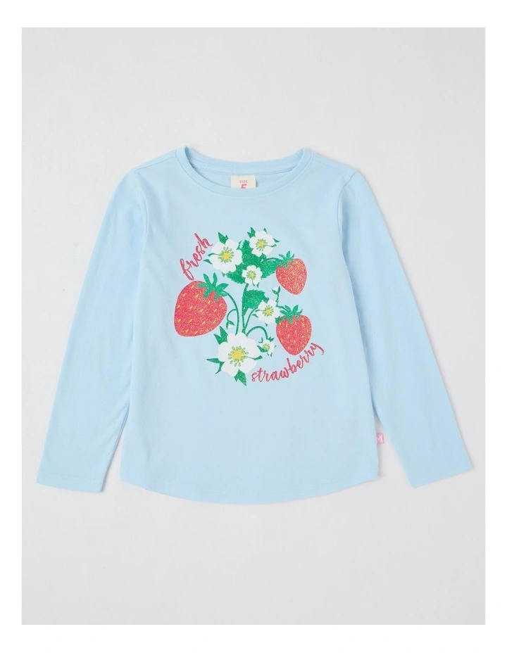 Essentials Long Sleeve Tee in Strawberry Light Blue image 1