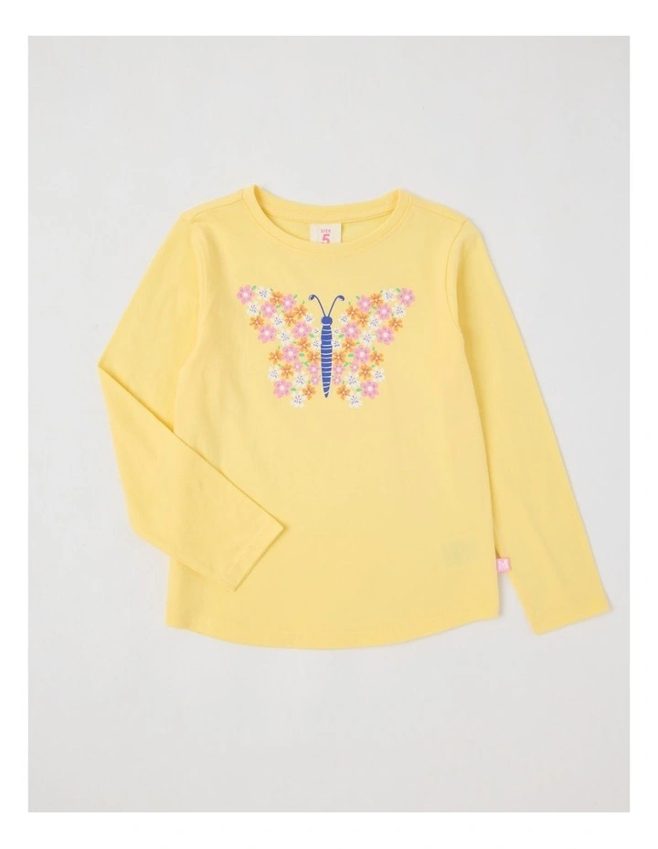 Essentials Long Sleeve Tee in Butterfly Yellow image 1