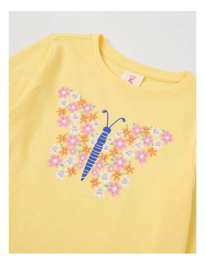Essentials Long Sleeve Tee in Butterfly Yellow image 2