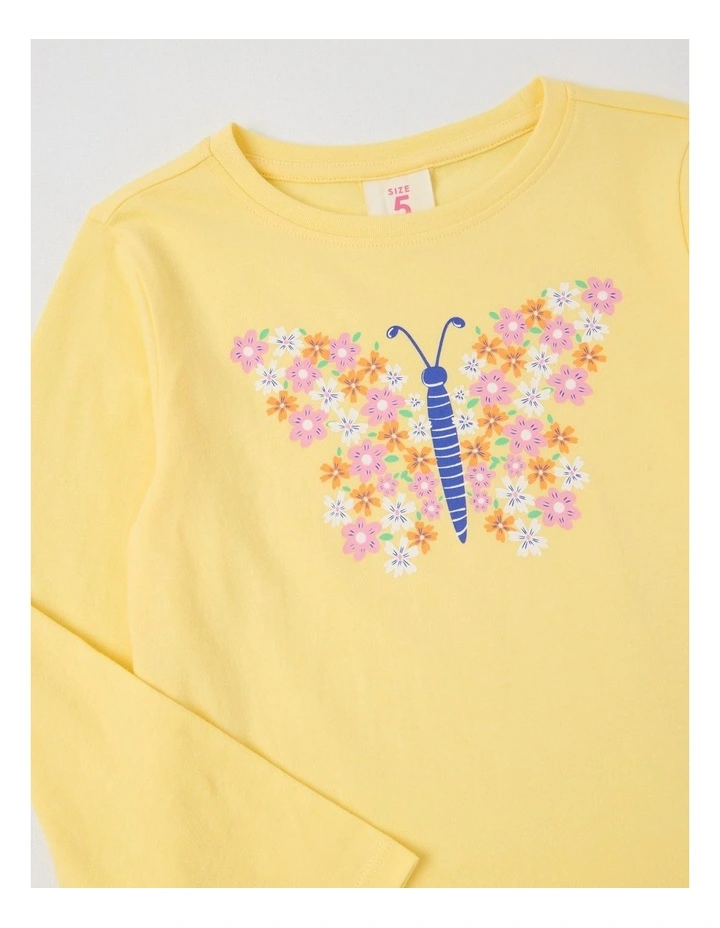 Essentials Long Sleeve Tee in Butterfly Yellow image 4