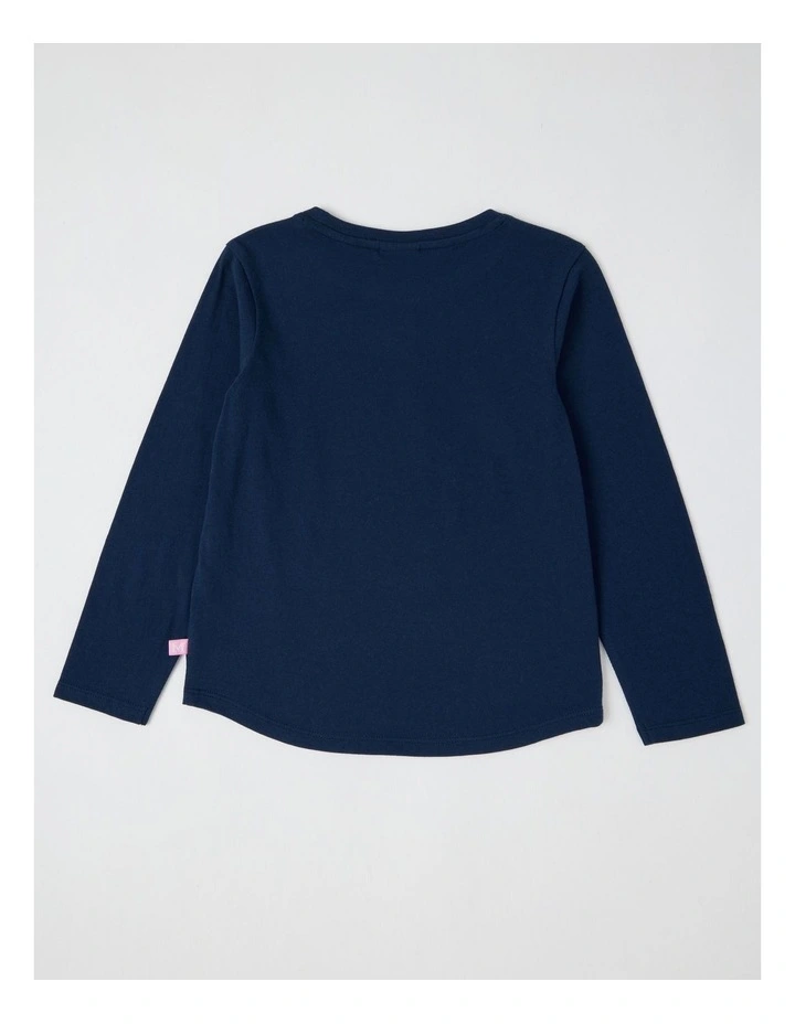 Essentials Long Sleeve Tee in Wildflower Navy image 3