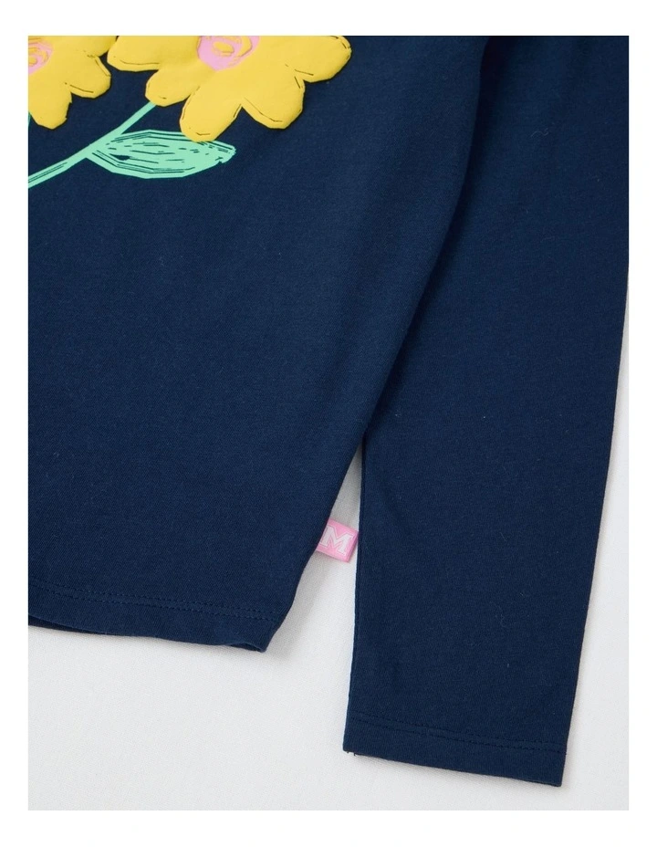 Essentials Long Sleeve Tee in Wildflower Navy image 4