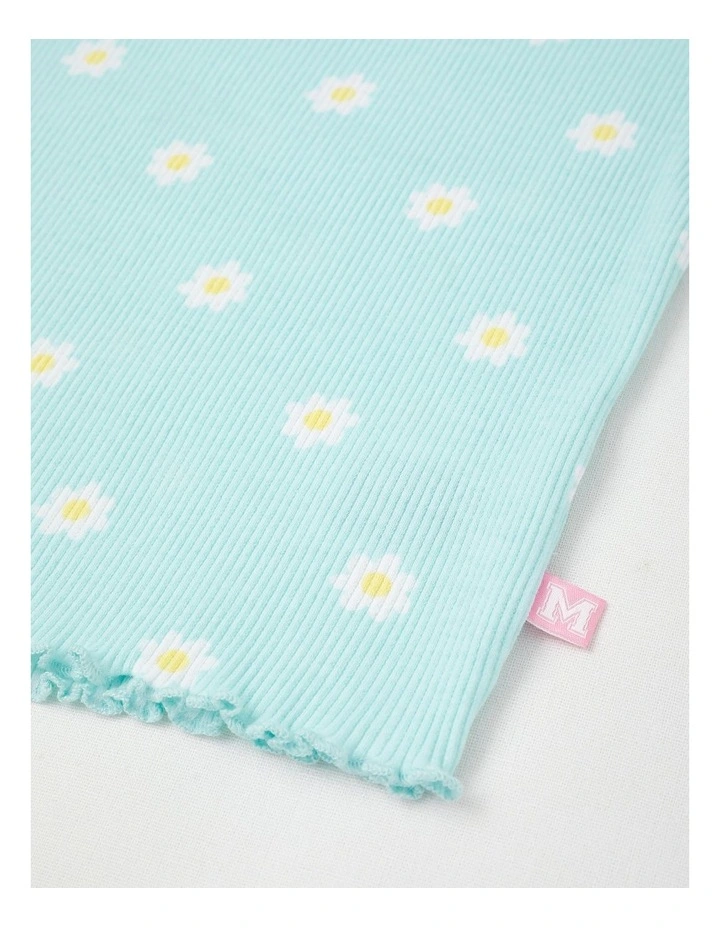 Rib T-Shirt with Daisy Placement in Floral Ditsy Blue image 4