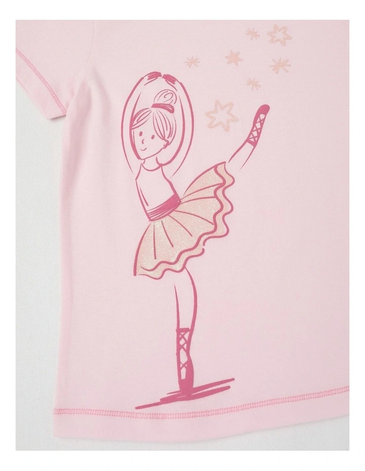 Essentials Short Sleeve Print Tee in Ballerina En Pointe Pink image 4
