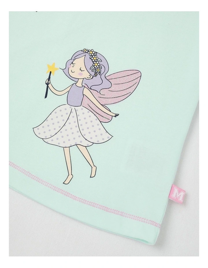 Essentials Short Sleeve Print Tee in Flying Fairies/Mint image 4