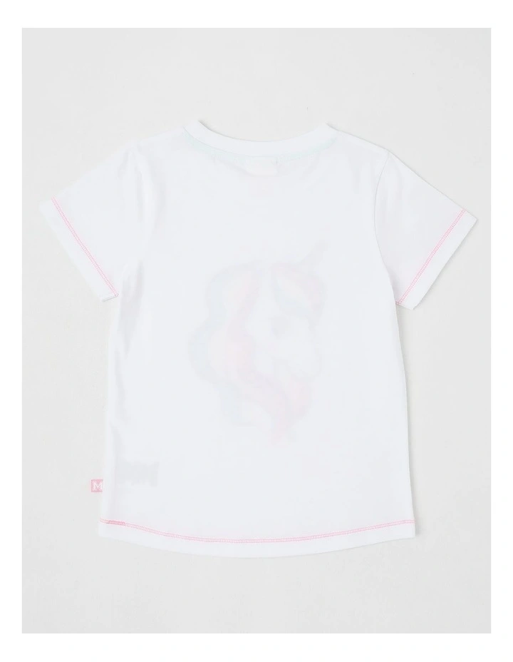 Essentials Short Sleeve Print Tee in Unicorn in Light Pink image 3