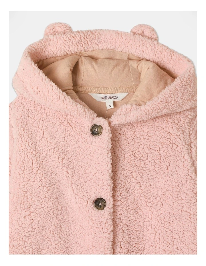 Cozy Coat with Animal Pockets (3-8 Years) in Pink image 2