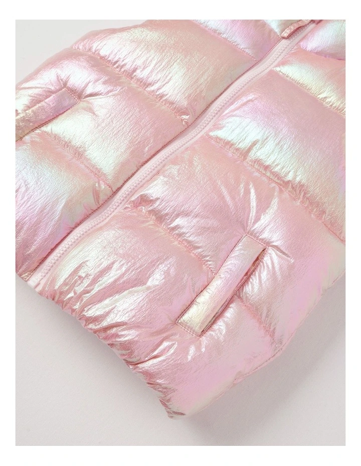 Metallic Puffer Vest in Rainbow image 4