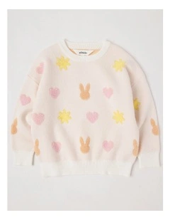 Jacquard Jumper in Bunny Cream