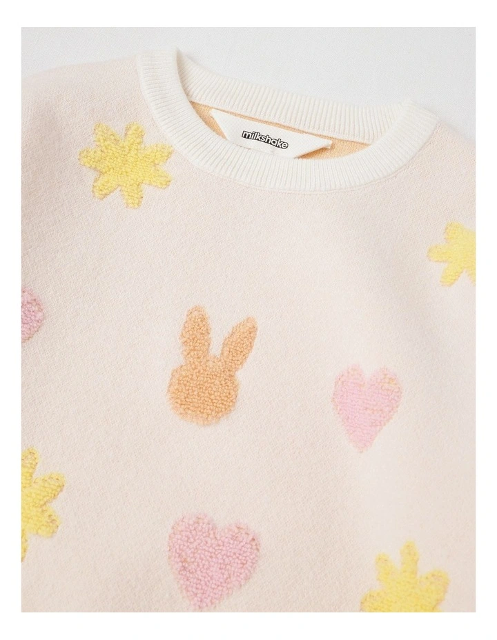 Jacquard Jumper in Bunny Cream image 2