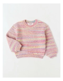 Chunky Crew Knit in Rainbow