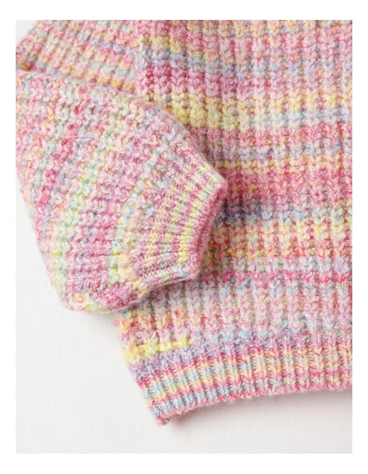 Chunky Crew Knit in Rainbow image 4
