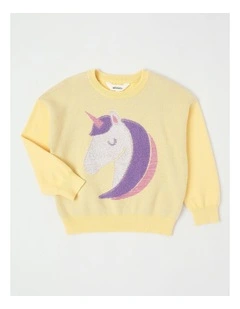 Jacquard Jumper in Unicorn Yellow