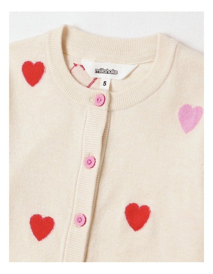 Long Sleeve Raglan Knit Jumper in Hearts Cream image 2