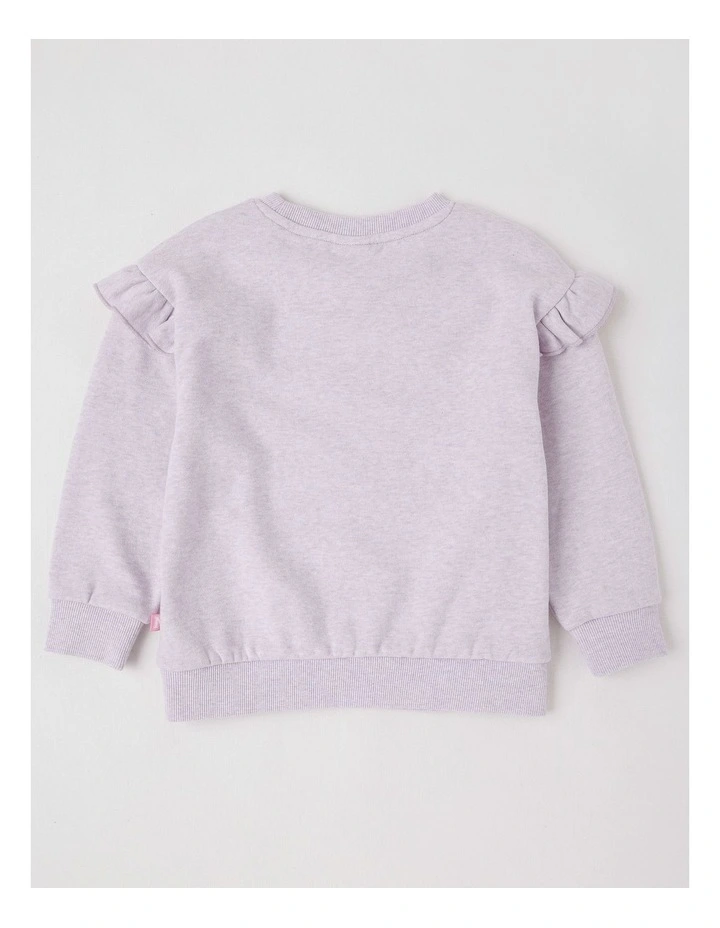 Essentials Crew Sweat in Unicorn Heart in Purple image 3