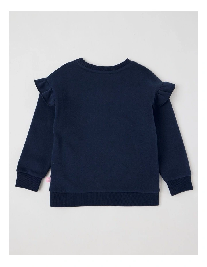 Essentials Crew Sweat in Flowers Navy image 3