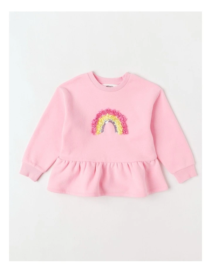 Zip Thru Hood with Ruffle and Sequin in Pink image 1