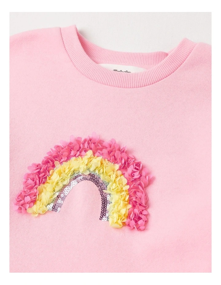 Zip Thru Hood with Ruffle and Sequin in Pink image 2