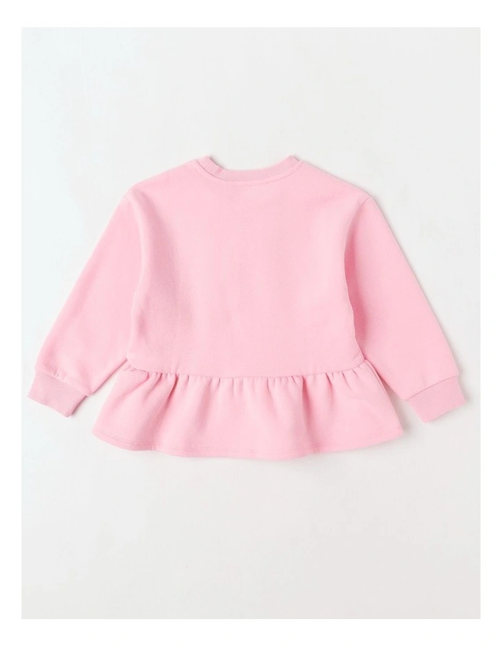 Zip Thru Hood with Ruffle and Sequin in Pink image 3