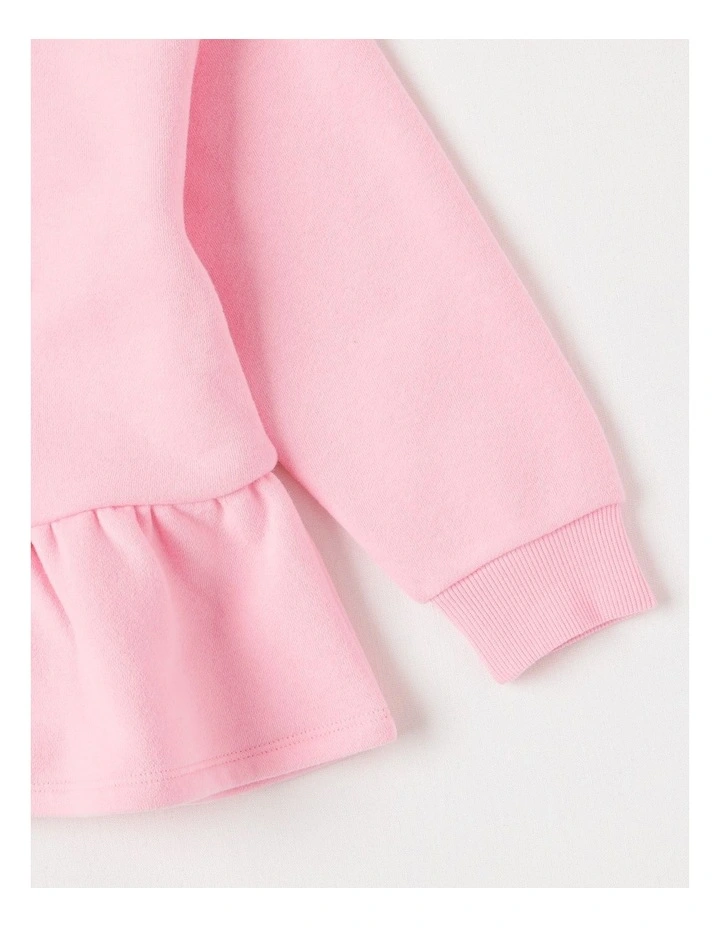 Zip Thru Hood with Ruffle and Sequin in Pink image 4