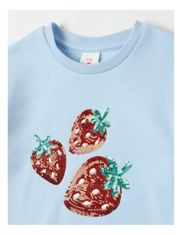 Essentials Crew Sweat in Strawberry Blue image 2