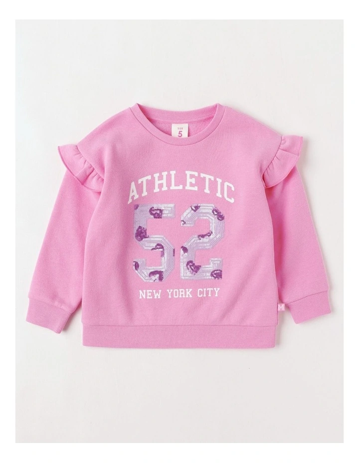 Essentials Crew Sweat in Athletic Pink image 1
