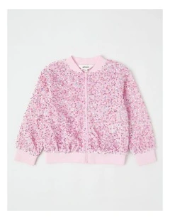 Sequin Bomber in Pink