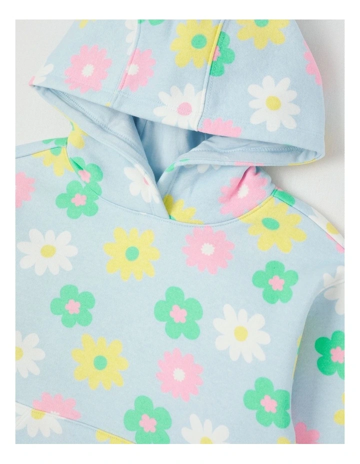 Essentials Hooded Sweat in Flowers Blue image 2