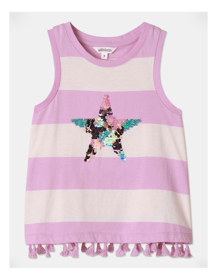 Stripe Knit Swing Tank In Lavender